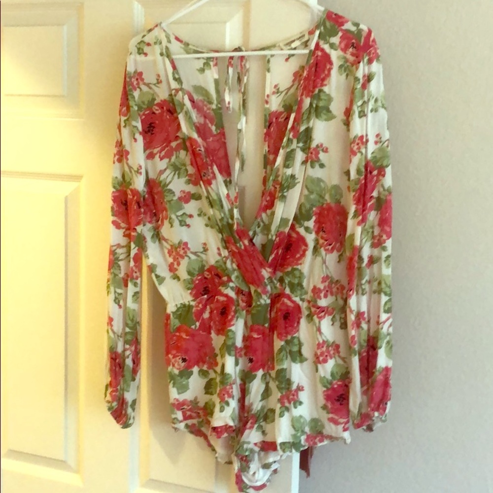 Cotton Candy rose floral romper jumper